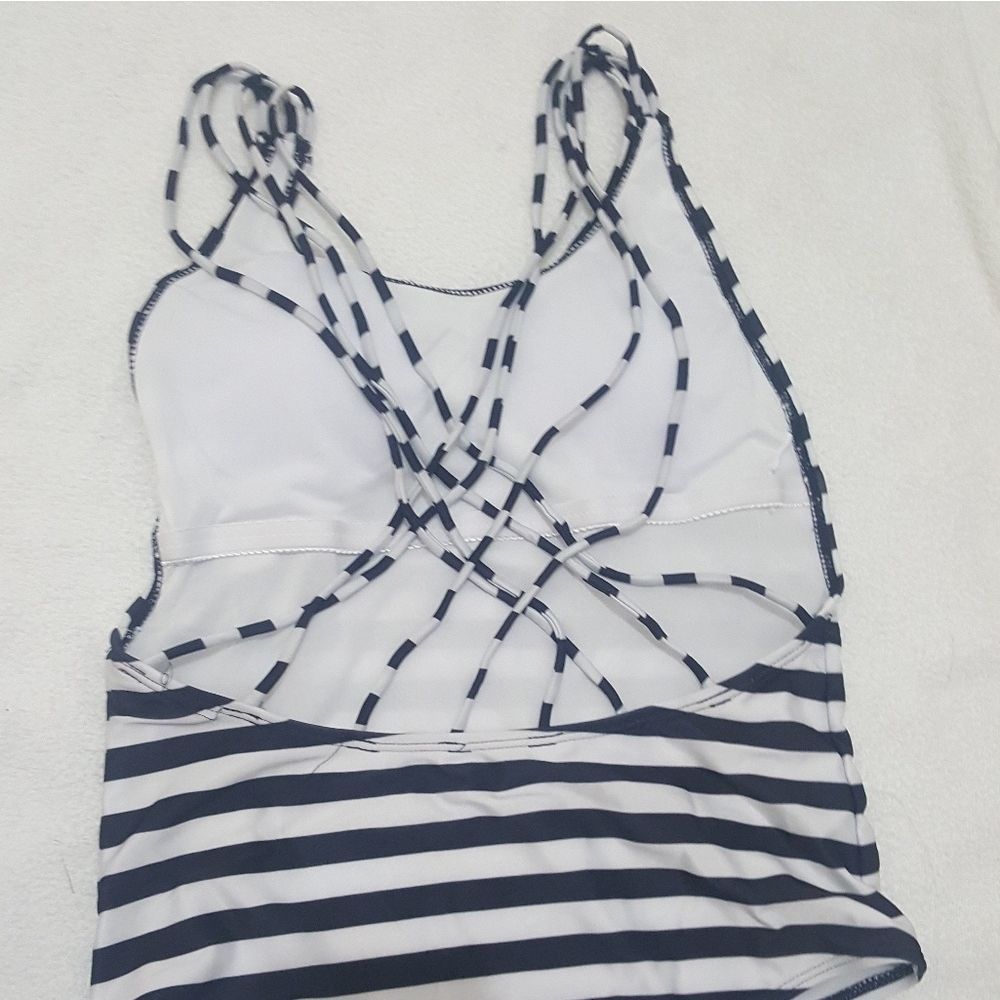 Stripes swimming suit black and white monokini - Picture 2 of 4